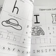 Cuaderno de trabajo de trazado del abecedario para niños de 3 a 6 años, incluye trazado de letras mayúsculas y minúsculas y trazado de líneas | Actividad de escritura a mano para preescolar y jardín de infantes | Esencial para el aprendizaje en el hogar y la escuela - Estilo Alfabético 1 - Ver 10