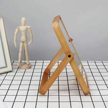 CASEGRACE 1 pieza Espejo de maquillaje de escritorio de madera - Ajustable, espejo de vanidad plegable HD con marco de madera natural, opción de montaje en pared o mesa, ideal para decoración del dormitorio y sala de estar, regalo de cumpleaños perfecto
