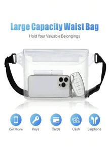 防水袋 PVC 防水腰包，带腰带的手机保护袋，夏季户外运动沙滩防水手机袋手机壳，三层密封防水腰包斜挎包