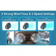 1pc,车载风扇,强力后座靠背USB接口双头电风扇,风力强劲,小巧便携,不占用车内空间,汽车用品野餐旅行夏季必备沙滩度假必备返校用品 - 黑色 - 查看 4