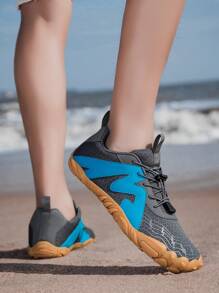 Outdoor Trekking Water Shoes, Minimalist Workout Hiking Camping Mountain Climbing Five Finger Shock Absorbing Casual Unisex Shoes - Grey - View 9