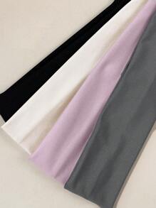 4pcs/Set Women's Versatile Super Absorbent Sweatband, Suitable For Sports Wear, Gym, Fitness, Running, Yoga, Daily Outfit Decoration