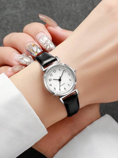 1pc Elegante able Digital Scale Dial Small Face Quartz Watch, Classic Compact College (Watch Box Not Included) view 2
