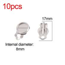 10pcs Stainless Steel Clip On Earrings Blank Base Cabochon Cameo Ear Clip With Trays Bezels Setting For Diy Jewelry Making Supplies - Ear Clip - View 14