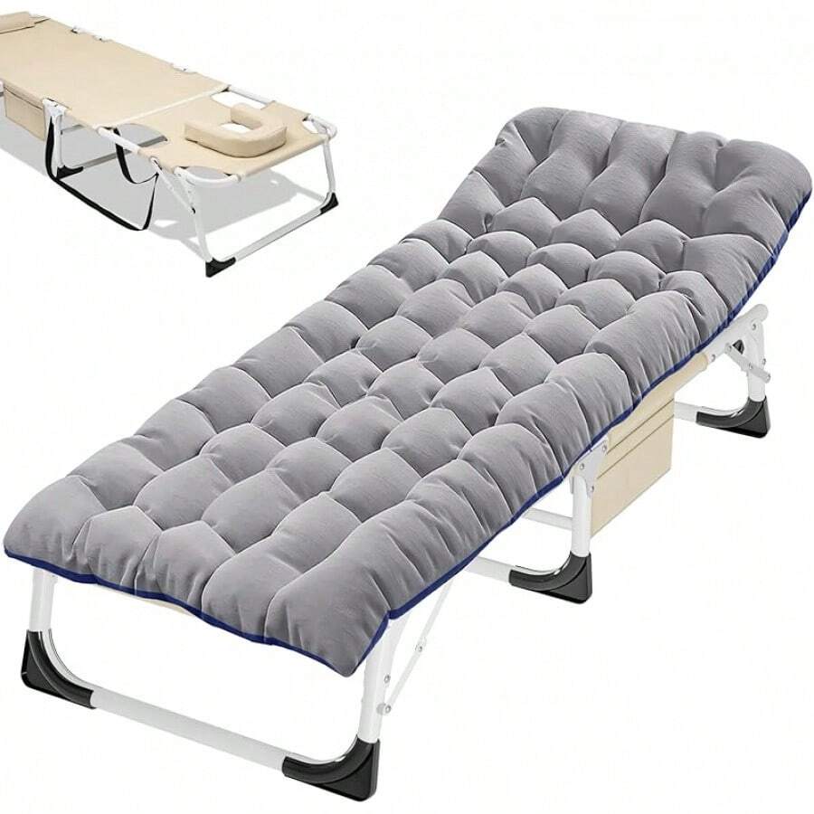 ABORON Oversized XXL Folding Camping Cot W/Mat For Adults, 78" L X 32" W X 18" H, Heavy Duty Outdoor Bed With Carry Bag,1200 D Layer Oxford Travel Camp Cots - 黃色 - 查看 1