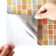10pcs/Set 9.3"X9.3" Peel And Stick Backsplash Tiles, Waterproof And Oil-Proof, Easy-To-Clean, Effortless Style Upgrade, Peel-And-Stick Wall Tiles For Bathroom, Kitchen, Kids Room, Home Decor