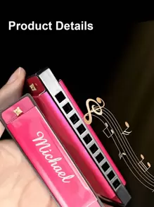 1pc Custom Engraved Blues Harmonica, 10 Hole C Key With Case, 10x2.7cm, Personalized Name Mouth Organ, For Professional Player, Beginner, Students And Gifts For Adults, And Friends - Musical Instrument Keepsake,Children's Birthday Gifts, Children's Day Gifts, Kids Gifts, Back To School,Chic Autumn,Kids,Customized Kids Growth Souvenirs,Christmas Gift Supplies - Multicolor - View 7