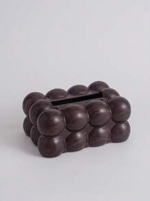 1个木纹清洁棉签/纸巾盒，创意多功能收纳盒，适用于客厅，带遥控器 - 彩色 - 查看 10