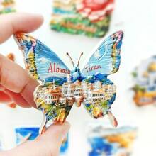 1pc Resin Mediterranean Monaco, Malta, Croatia, Algeria, Albania, Slovenia Fridge Magnet, Seagull Butterfly Storage Jar Decor, Meaningful Creative Gift For Home Office Bedroom Kitchen Cabinets - Multicolor - View 14