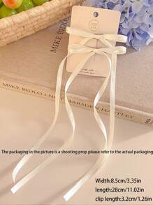 8 Stücke süße Ballettbänder, Schleifenbarrettes, minimalistische Doppel-Zopfclips, Prinzessinnen-Haarclips, Pony-Clips, Seitenclips, geeignet für den täglichen Gebrauch - Beige + Schwarz + Blau + Weinrot - Übersicht 3