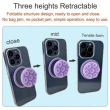 Magnetic Silicone Suction Cup Phone Holder, Extendable & Foldable, Hands-Free Shower Wall Phone Stand For Selfie And Video, Compatible With IPhone & Android Phones, Gift For Family And Friends, Push-Pull Phone Stand, Phone Accessory - Multicolor - View 7