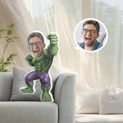 Spersonalizowana poduszka ze zdjęciem - spersonalizowany wzór superbohatera, przytulna pluszowa poduszka poliestrowa na kanapę, idealny prezent na urodziny, Boże Narodzenie, Walentynki, Dzień Matki i Dzień Ojca