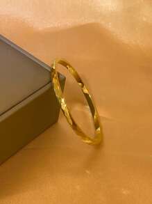 1pc Luxury Zirconia Stainless Steel Vacuum Plated Non-Fading Bracelet, Elegant & Unique Design Suitable For Women, Party, Engagement, Gift