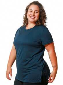Kit 3 Blusa Feminina Plus Size Roupa de Academia Tapa Bumbum Dry Fit Blusinha Fitness Camiseta Treino