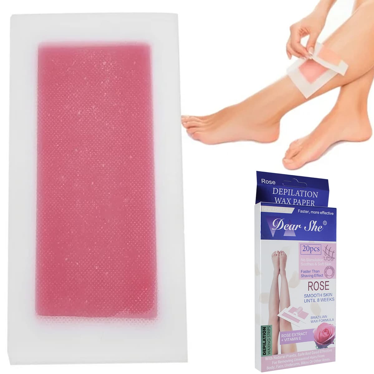 Bandas Tiras Cera Fria Depilacion Depilar Piernas Axilas - Rosa - Ver 1