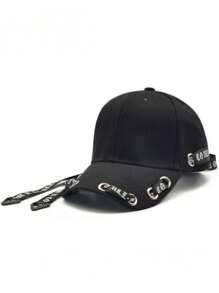 1 件时尚百搭长款飘带棒球帽，新款男女通用夏季休闲太阳帽，嘻哈风格