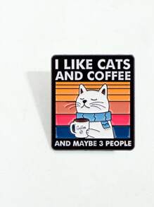 1PC Cartoon Quotation Enamel Pin Animals Brooches Lapel Pins Badge On Backpack Costume Accessories Fashion Jewelry Gifts - Multicolor - View 3