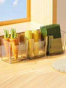 1/2pcs Fridge Organizer Baskets, Food Safe, Suitable For Garlic, Ginger, Spices Storage, Space Saving, Reusable, Washable, Wall Mounted No-Drill, Kitchen Accessories