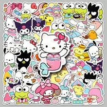 Sanrio 50 piezas Pegatinas surtidas de Sanrio, dibujos animados lindos, a prueba de agua, decorativas para papelería