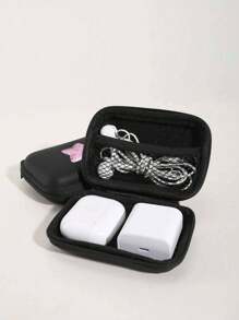 A Portable Mini Storage Bag With Y2k Star Heart Decoration Elements, Waterproof And Anti Drop Eva Material Hard Shell Camera Box, Shockproof Storage Box, Suitable For Storing Digital Cameras And Digital Products, Can Store Headphones