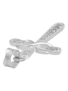 Cross Pendant Bow Zirconias Man Woman Gift Silver 925 3.1cm - 銀色 - 查看 4