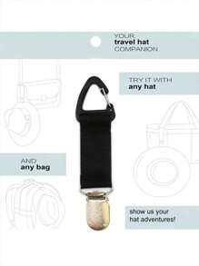 Dedoo Bag Hat Clip For Traveling Hanging On Bag Handbag Backpack Luggage For Travel Backpack Outdoor Travel Beach Hat Companion Accessories Travel Essentials Travel Organizer For Beach Summer Vacation Back To School Workout Camping Holiday Essentials Travel Accessories Cruise - màu đen - Xem 4
