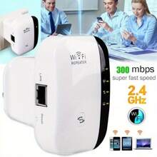 300Mbps WiFi Signal Repeater And Expansion Amplifier - An Amplifier That Enhances Network Range, Compatible With Major Brands, American Plugs, 110V-240V, Network Signal Amplifier | Modern Wireless Repeater | Durable Black Casing