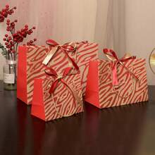 绿色礼品袋派对礼品袋豪华服装袋礼品包装袋带丝带 - 彩色 - 查看 9