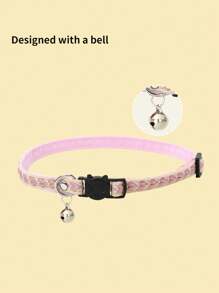 4pcs Heart Pattern Pet Collar, Soft Woven Band, Anti-Choke Safety Buckle, Metal Charm Decoration, One Size Adjustable, Suitable For Cats And Small Dogs