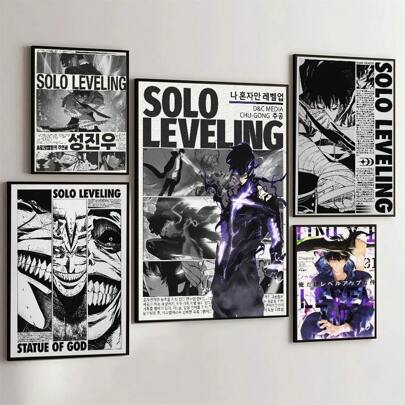 1pc S-Solo L-Leveling Poster Canvas Art Coffee House Bar Room Wall Decor Tranh thẩm mỹ không có khung