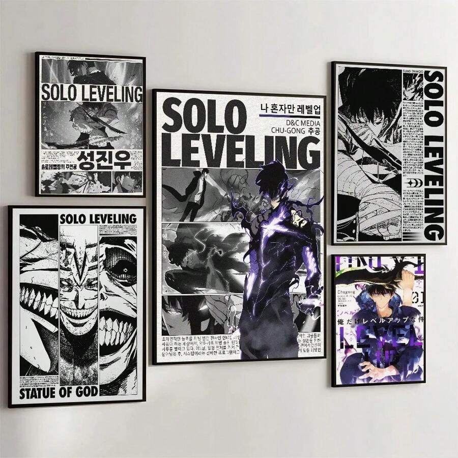 1pc S-Solo L-Leveling Poster Canvas Art Coffee House Bar Room Wall Decor Aesthetic Painting No Frame