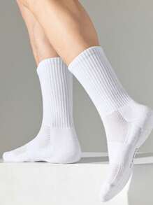 3 Pairs Thick Terry Absorbent Breathable Non-Slip Ankle Socks - White - View 9