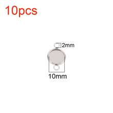 10pcs Stainless Steel Two Hole Resin Blank Base Tray Cabochon Cameo Base Setting Bezels Pendant For DIY Jewelry Necklace Bracelet Making Accessories - Blank Base - View 24