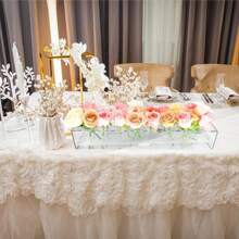 Acryl Vase, rechteckige Acryl Vase, transparente Blumen Tischdekoration für Esszimmer, Familienfeier, Heimdekoration, Raumdekoration, Blumenvase, Glasvase