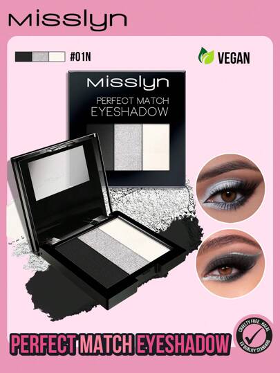 Misslyn 三色高显色眼影盘，易于上妆，打造闪亮眼妆。均匀显色，顺滑易晕染配方，哑光、珠光、闪片三种妆效，打造Y2K风格妆容。适合派对、海滩、旅行、度假、露营、户外活动等场合。玫瑰时尚