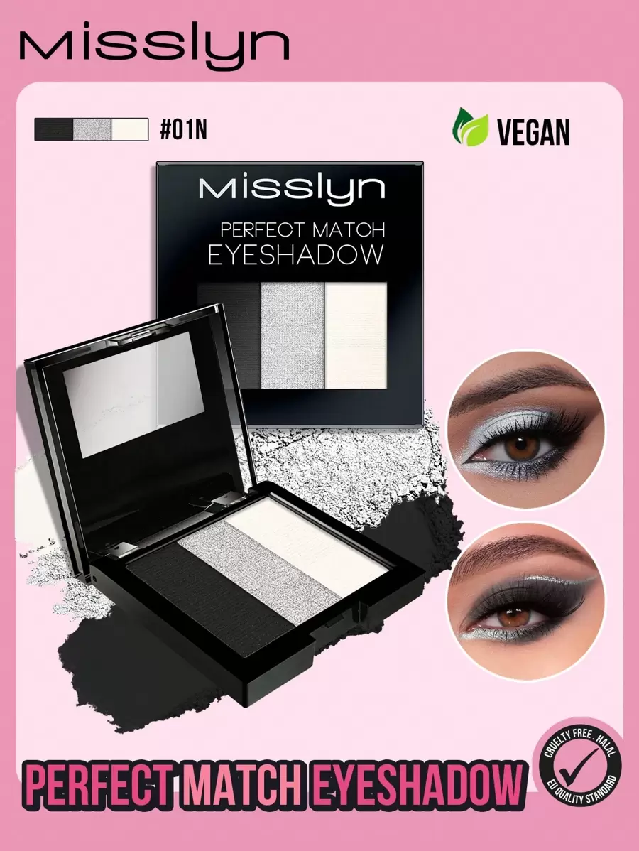 MISSLYN 1入 3色完美搭配眼影,高顯色度眼影滑順塗抹,霧面閃亮亮片多維度,均勻暈染純素無動物實驗,冬季Y2K時尚風格,生日情人節新年禮物 - 01N - 查看 1