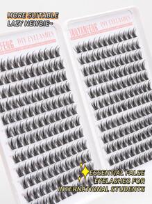 Pestañas postizas naturales, esponjosas y rizadas, kit de extensión de pestañas DIY extra lleno de 288 piezas/caja para principiantes
