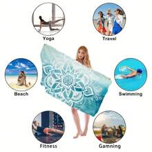 Toalla de playa de microfibra extra suave - Secado rápido, sin arena, estampado vibrante - Perfecta para nadar y bañarse - Regalo ideal para familia y amigos