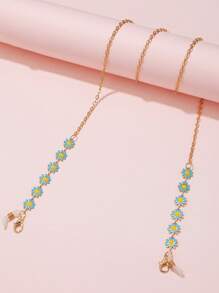 1 pieza Cordón versátil para mascarilla y gafas, diseño ligero y colorido con flores de margarita, cadena para sujetar la mascarilla - Flores - Ver 11