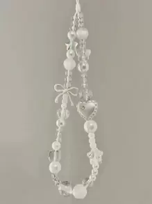 1个亚克力蝴蝶结手机挂绳，CCD相机吊坠，仙女钥匙扣，电子配件，手机装饰礼物，送给母亲、家人、朋友，生日、节日礼物 - 彩色 - 查看 2