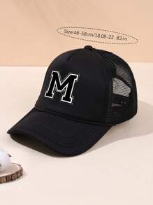 1pc Kid's 26-Letter Baseball Hat, New With Drawstring, Fashionable And Versatile Mesh Breathable Sun Hat, Suitable For Daily Outings In Spring And Summer, Suitable For Use As A Gift