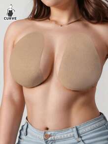 Cubierta para pezones invisible con efecto push up, en beige/café/negro, sin espalda ni tirantes, adecuada para tallas de sujetador de la B a la E