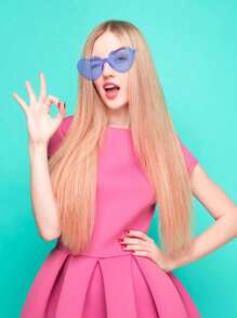 1/2/4/8/10 副装心形女式眼镜，时尚心形眼镜，派对眼镜，沙滩配饰，适合婚礼、生日派对、旅行、新娘送礼会、单身派对、婚礼、伴娘礼物等场合。 - 藍色 - 查看 3