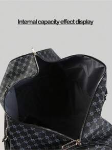 1 Pc Leisure And Business High-Capacity Full-Size Printed PU Leather Zipper Style Double Handle Handle Strap With Adjustable Shoulder Strap Fashionable Travel Bag Suitable For Men And Women For Vacation Holiday&For Business&For Back To School Bag For School School Accessories School Stuff