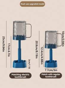 Toothbrush Holder With Toothbrush Cup/Case, Toothbrush Stand For Manual And Electric Toothbrush, Dental Storage Rack For Bathroom Countertop Home Bathroom Decor Fall Decor Back To School