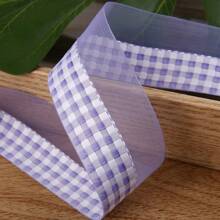 Cinta de tul con lentejuelas a cuadros bicolor, accesorios para el cabello DIY, lazos para regalos florales, cinta decorativa para ropa, zapatos y flores - Multicolor - Ver 10