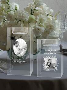 个性化 3D 照片水晶烛台定制雕刻水晶烛台，带有您自己的图像文字周年纪念圣诞节生日礼物送给爸爸妈妈他她（白色），爱在这里生活水晶茶灯烛台，个性化情侣礼物，订婚礼物，个性化柱状烛台