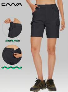 Cavva Shorts de mujer para verano, senderismo, golf, con 6 bolsillos, livianos, de secado rápido, para uso casual al aire libre, estilo cargo, resistentes al agua, para correr, pesca, senderismo, viajes