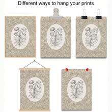 1 pezzo cartellone stampa su tela, arte da parete minimalista stile vintage, per decorazione di dormitorio, appartamento, soggiorno, camera da letto, decorazione casa moderna, con motivo botanico floreale vintage senza cornice in stile bohémien