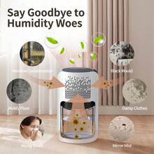 Dehumidifiers For Home, 42oz Dehumidifier For Bathroom, Dehumidifiers For Room With Auto Shut Off, Auto Defrost Quiet Dehumidifiers For Bedroom Wardrobe Closet Trailer